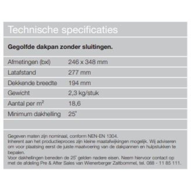 Wienerberger Dakpan Wienerberger Oude Holle natuurrood per pallet