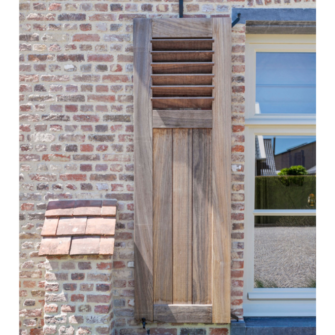 KempiQ Massief hardhouten paneel-louvre luik op maat type Vorselaar