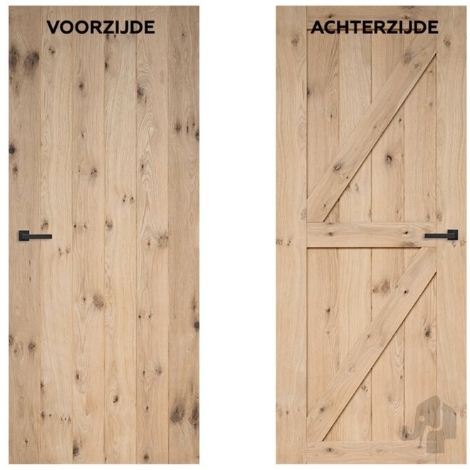 Austria Natuurlijk eiken fineer binnendeur Roble Dos rechts met klamp