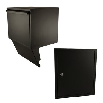 Inbouwbrievenbus pakketbox Linz zwart