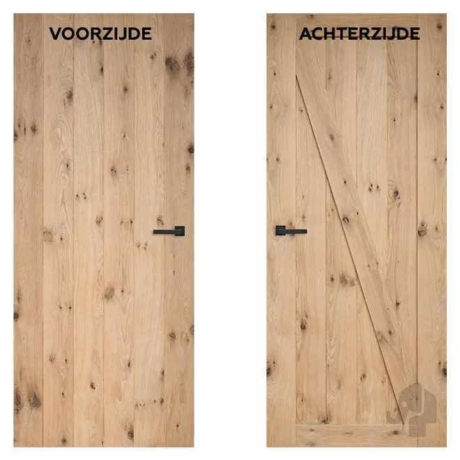 Austria Eiken fineer binnendeur Roble Uno rechts met enkele klamp