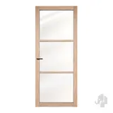 Austria Industriële moderne deur Gavi glas blank eiken stomp