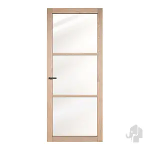Industriële moderne deur Gavi glas blank eiken stomp