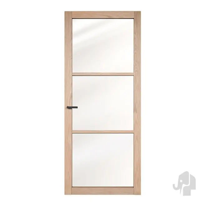 Austria Industriële moderne deur Gavi glas blank eiken stomp