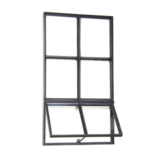 KempiQ Zwart stalen raam openslaand dubbel glas B55 x H100 cm