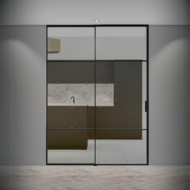 KempiQ Metaal Design stalen pui met zijlicht en schuifsysteem