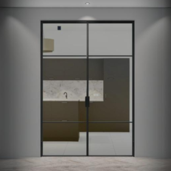 Metaal Design stalen pui met dubbele Taatsdeur Metaal Design stalen pui met dubbele Taatsdeur