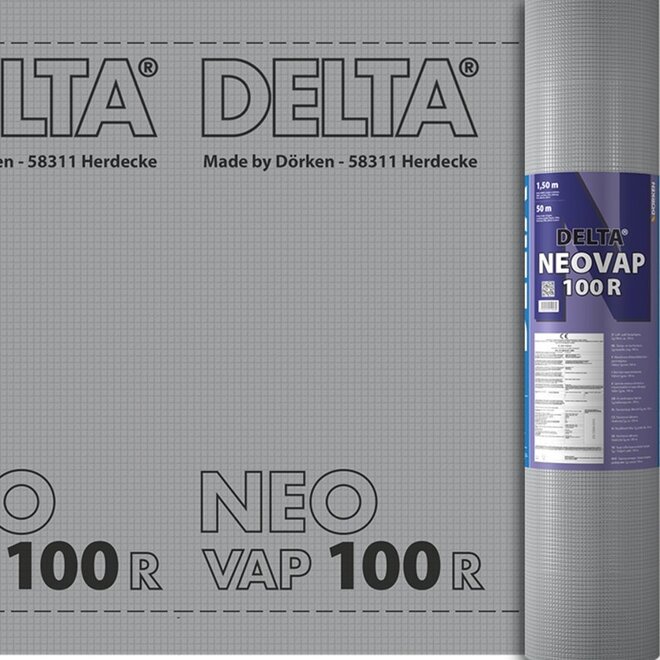 Delta Delta Neovap 100 R 1.50 x 50 m waterdicht folie (dampdicht)