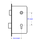 Dauby Veiligheidsbeslag klink ''Bol-vorm'' buitenzijde + type PH2017 as-maat 92mm  set van 2