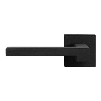 Deurkruk Raa Zwart op vierkante rozet per paar Deurkruk Raa Zwart op vierkante rozet per paar