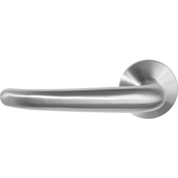 Deurkruk Tino RVS op ronde rozet per paar