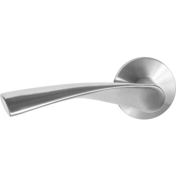 Deurkruk Kino RVS op ronde rozet per paar