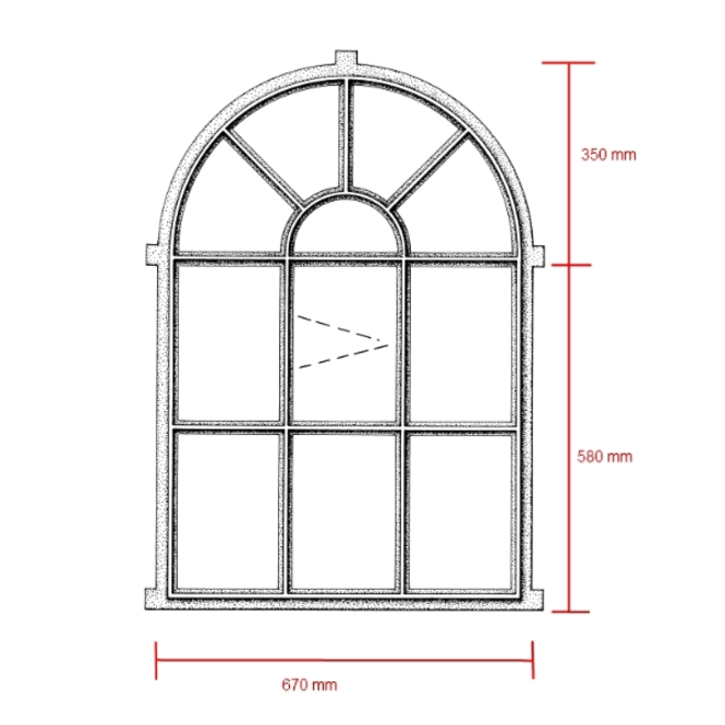 KempiQ Stalraam enkel glas model 8 maat 67x93.5 cm opengaand model