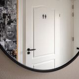 Ten Hulscher Toiletbeslag rond zwart 50x8mm stift 8mm