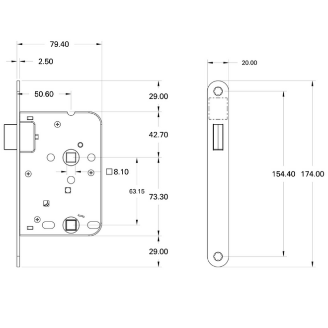KempiQ Toiletslot magnetisch Nemef 1200 RVS voorplaat incl sluitplaat