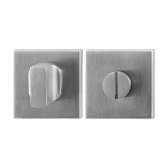 Ten Hulscher Toiletbeslag vierkant 50x50x8mm stift 8mm RVS geborsteld