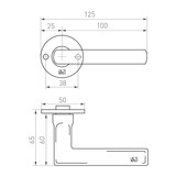 Dauby Dauby Deurklink PH1920 /50F rozet rond 50 mm (set van 2)