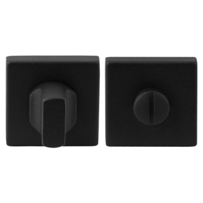 Ten Hulscher Toiletbeslag vierkant 50x50x8mm stift 8mm Zwart