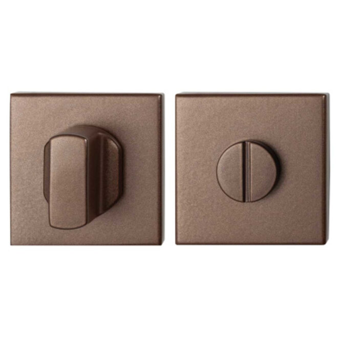 Ten Hulscher Toiletbeslag Bronze Blend vierkant 50x50x8mm stift 8mm