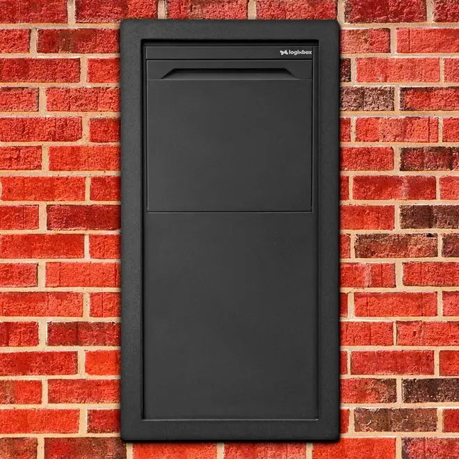 Logixbox Inbouw pakket brievenbus achteruitname Zwart