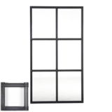 KempiQ Zwart stalen raam vast dubbel glas B55 x H100 cm