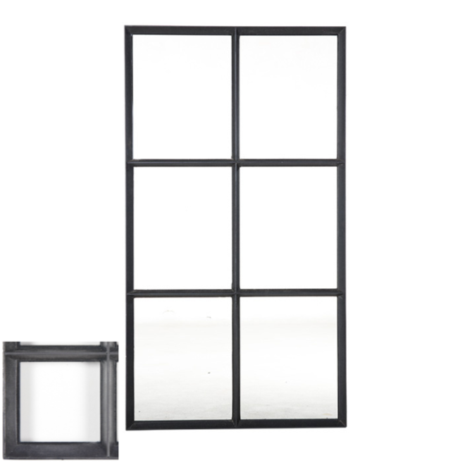 KempiQ Zwart stalen raam vast dubbel glas B55 x H100 cm