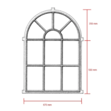 KempiQ Stalraam gietijzer enkel glas model 8 maat 67x93.5 cm vast model