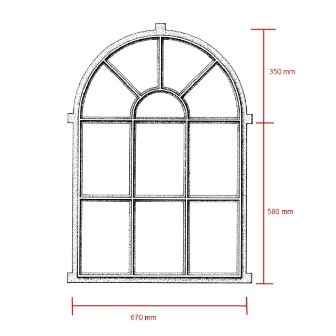 KempiQ Stalraam gietijzer enkel glas model 8 maat 67x93.5 cm vast model