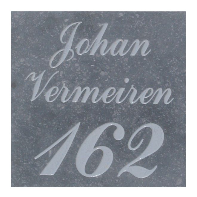 KempiQ Belgische Arduin hardsteen naamplaat met gravure geschuurd