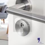 Ten Hulscher Cilinderrozet rond 50x8mm RVS geborsteld