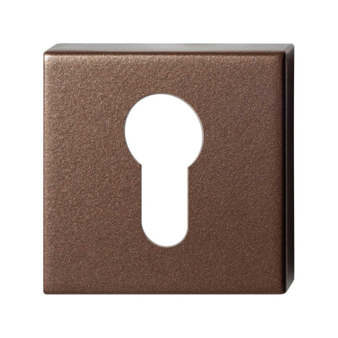 Ten Hulscher Cilinderrozet vierkant 50x50x8mm Bronze blend