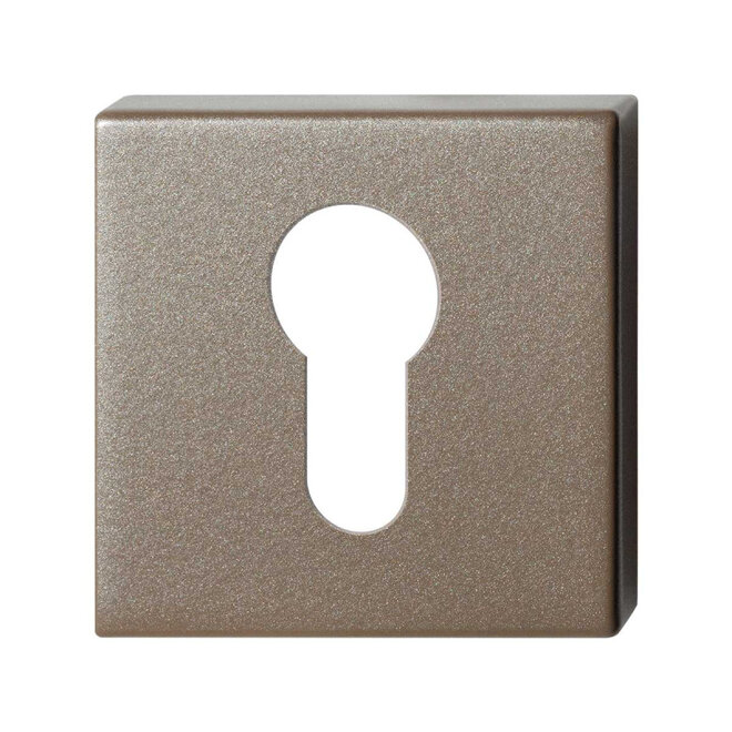 Ten Hulscher Cilinderrozet vierkant 50x50x8mm Mocca blend