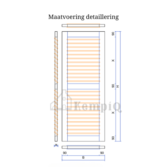 KempiQ Massief hardhouten louvre luik op maat type Walik