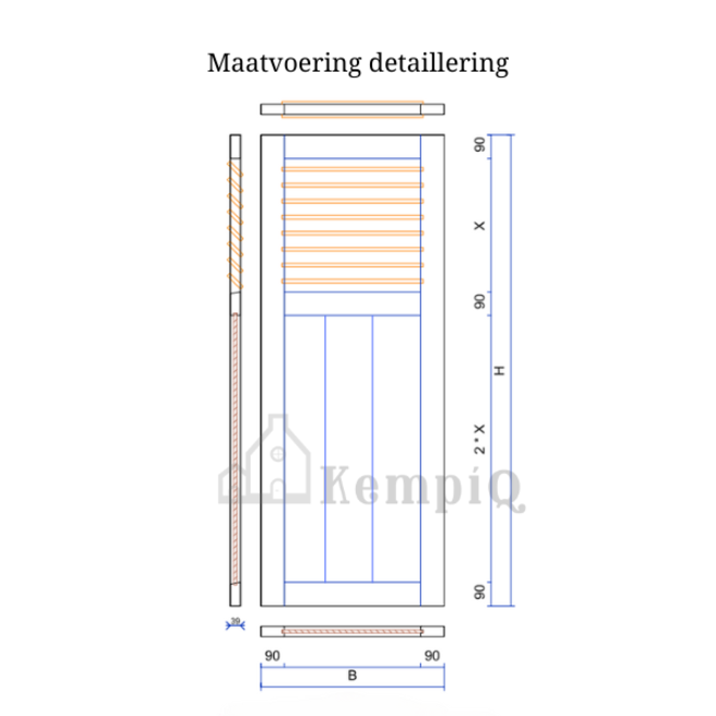 KempiQ Massief hardhouten paneel-louvre luik op maat type Vorselaar