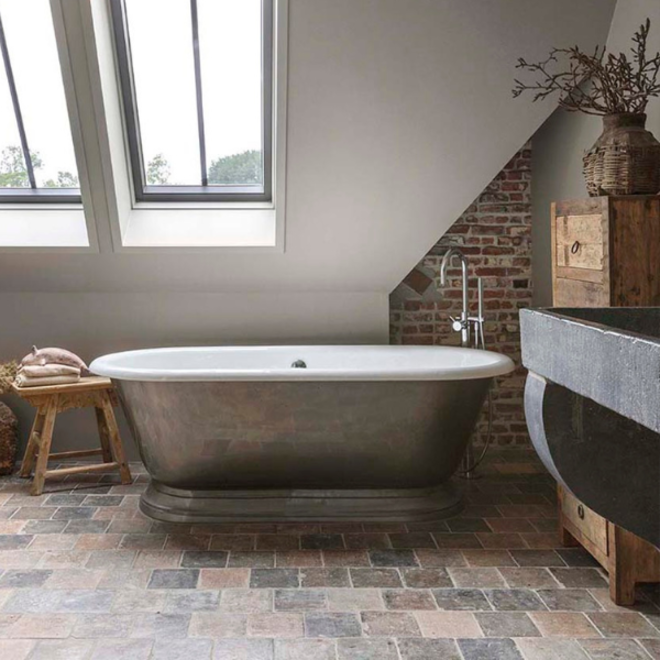 KempiQ Oude gesmoorde estrikken blauw grijs bruin genuanceerd 20x20cm per m2