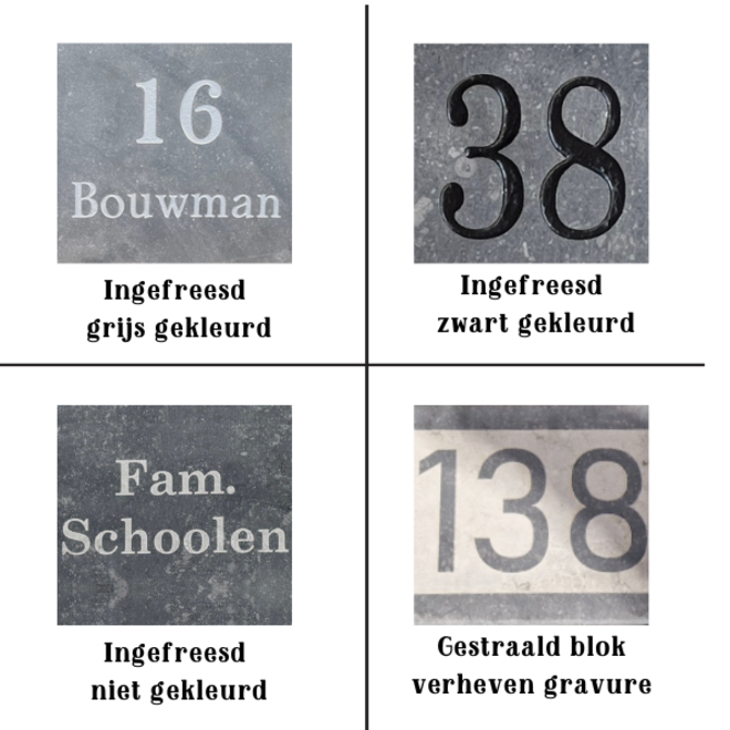 KempiQ Belgische Arduin hardsteen naamplaat met gravure geschuurd