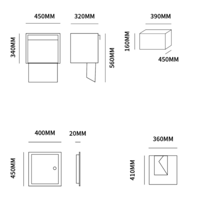KempiQ Inbouwbrievenbus pakketbox Linz zwart