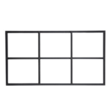 KempiQ Authentiek zwart stalen raam vast model dubbel glas B55xH100 cm liggend model