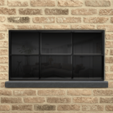 KempiQ Authentiek zwart stalen raam vast model dubbel glas B55xH100 cm liggend model
