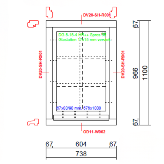 KempiQ KempiQ enkel raamkozijn Essence type 5 | 738 x 1100 mm