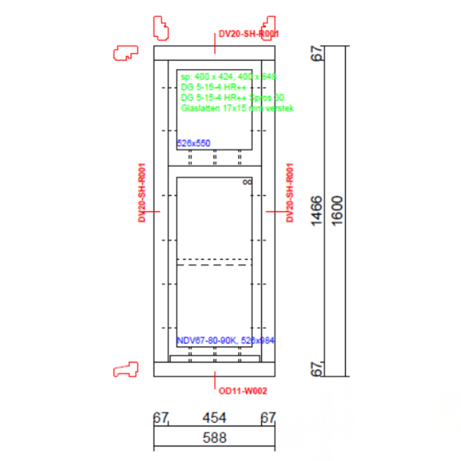 KempiQ KempiQ enkel raamkozijn Essence type 6 | 588 x 1600 mm