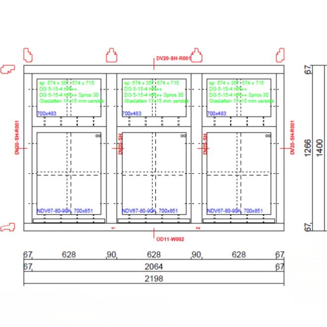 KempiQ KempiQ raamkozijn Essence type 7 | 2198 x 1400 mm