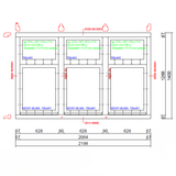 KempiQ KempiQ raamkozijn Essence 6 vaks type 8 | 2198 x 1400 mm