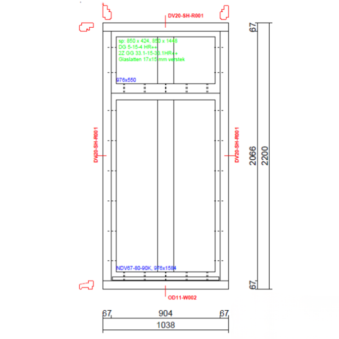 KempiQ KempiQ staand raamkozijn Essence type 10 | 1038 x 2200 mm