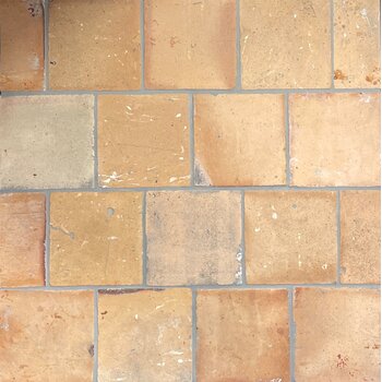 Antieke estrikken wit-geel genuanceerd 20x20cm