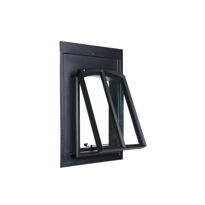 KempiQ Stalen dakraam 60x70cm HR++ glas met ronding thermisch onderbroken met loodslab Combideal