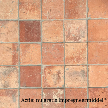 Antieke estrikken, rood bruin genuanceerd 16x16 / 20x20 cm
