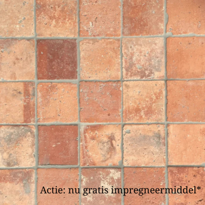 KempiQ Antieke estrikken rood bruin genuanceerd 16x16 / 20x20 cm per m2