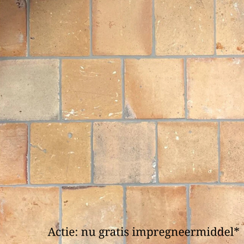Antieke estrikken wit-geel genuanceerd 20x20cm