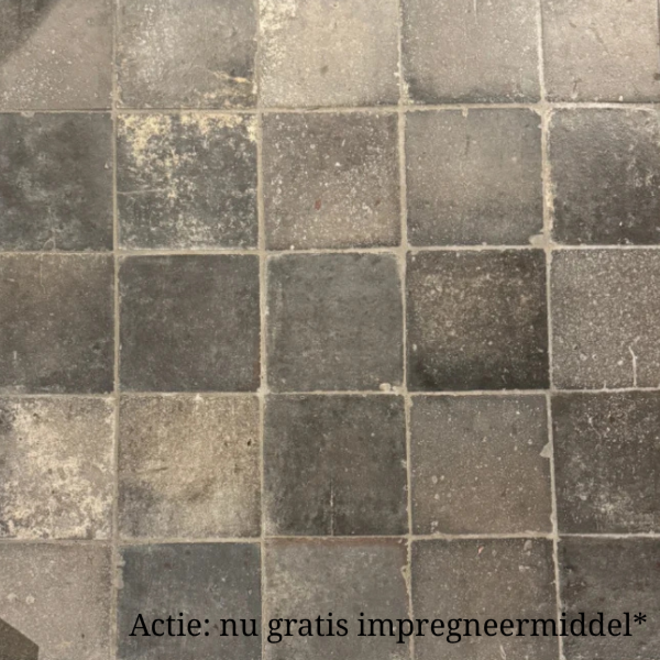 KempiQ Oude gesmoorde estrikken blauw grijs bruin genuanceerd 20x20cm per m2